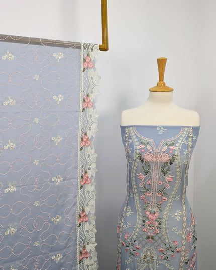 Embroidered Chiffon With Chikankari Work