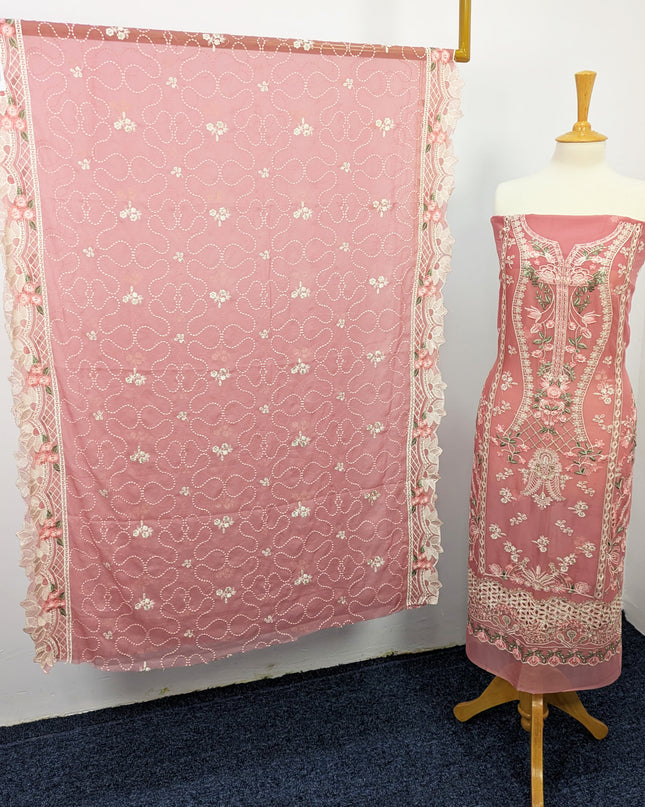 Embroidered Chiffon With Chikankari Work