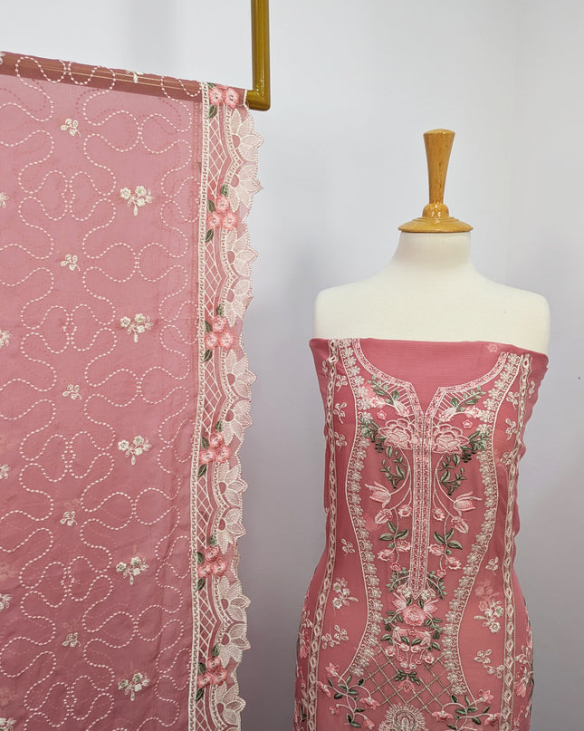 Embroidered Chiffon With Chikankari Work