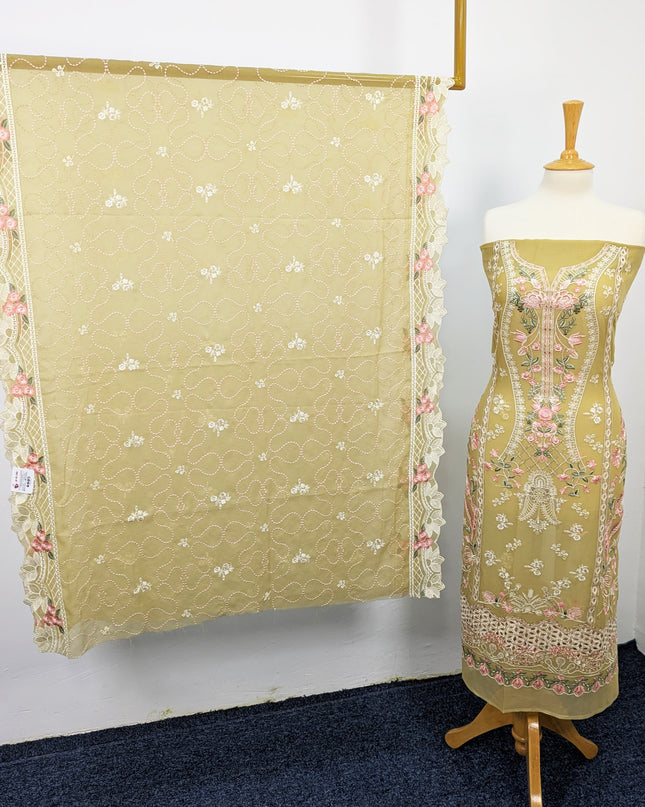 Embroidered Chiffon With Chikankari Work