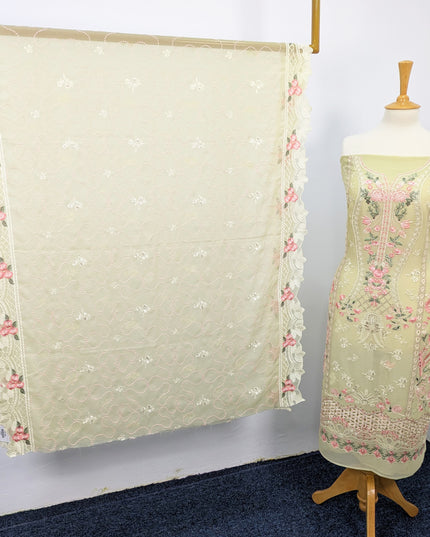 Embroidered Chiffon With Chikankari Work