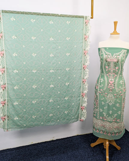 Embroidered Chiffon With Chikankari Work