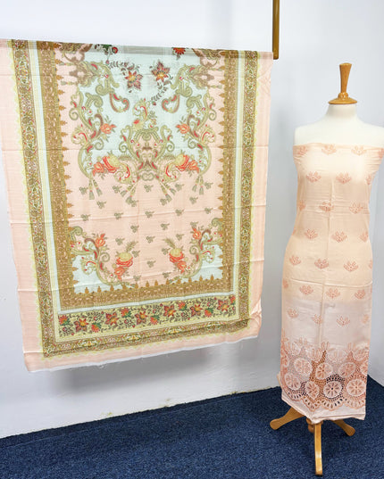 Fancy Lawn With Chikankari Work+ Digital Printed Dupatta