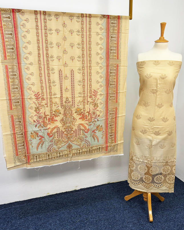 Fancy Lawn With Chikankari Work+ Digital Printed Dupatta