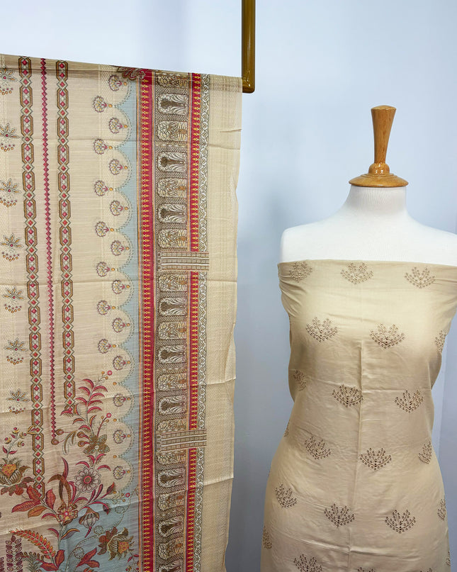 Fancy Lawn With Chikankari Work+ Digital Printed Dupatta
