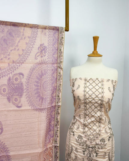 Embroidered Lawn With Organza Net Dupatta