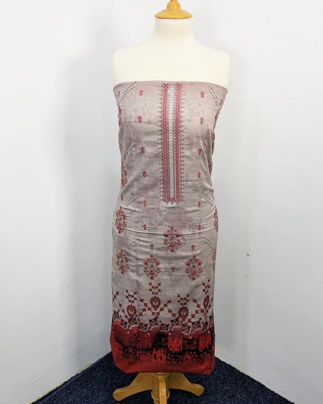 Fancy Embroidered Lawn With Digital Print
