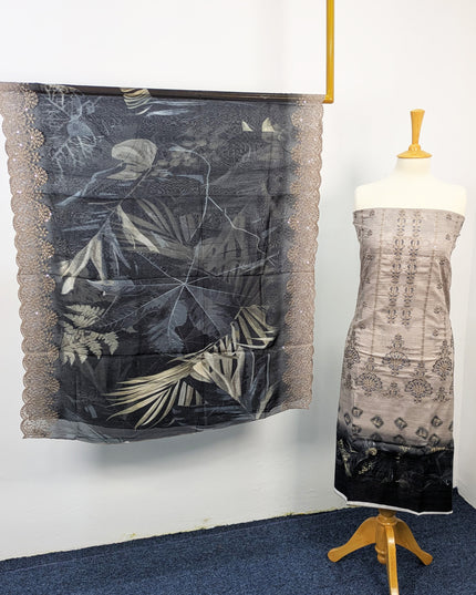 Fancy Embroidered Lawn With Digital Print