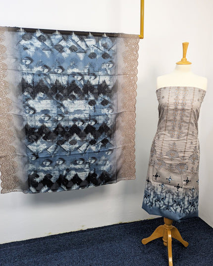 Fancy Embroidered Lawn With Digital Print