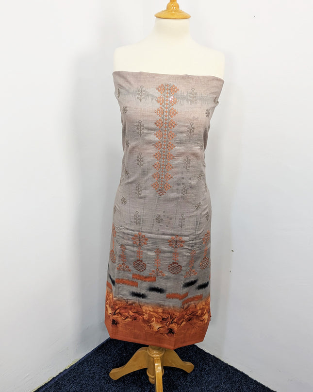 Fancy Embroidered Lawn With Digital Print