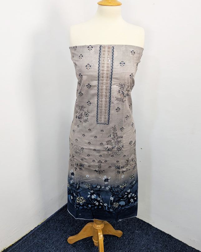 Fancy Embroidered Lawn With Digital Print