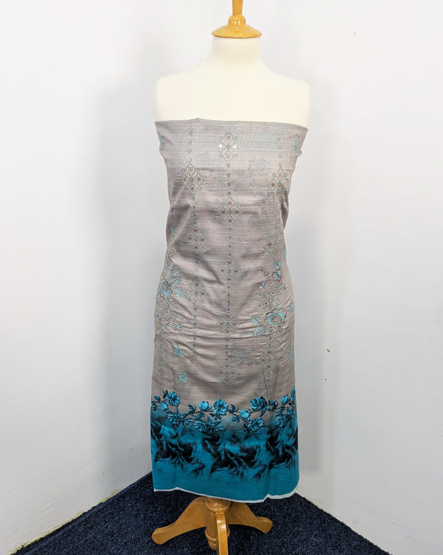 Fancy Embroidered Lawn With Digital Print