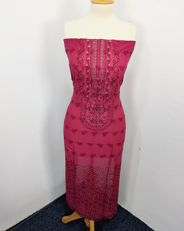 Fancy Chikankari Lawn With Digital Printed Lawn Dupatta  3pc Unstitched