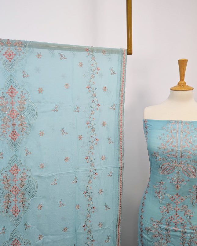 Fancy Embroidered Lawn With Chikankari Work