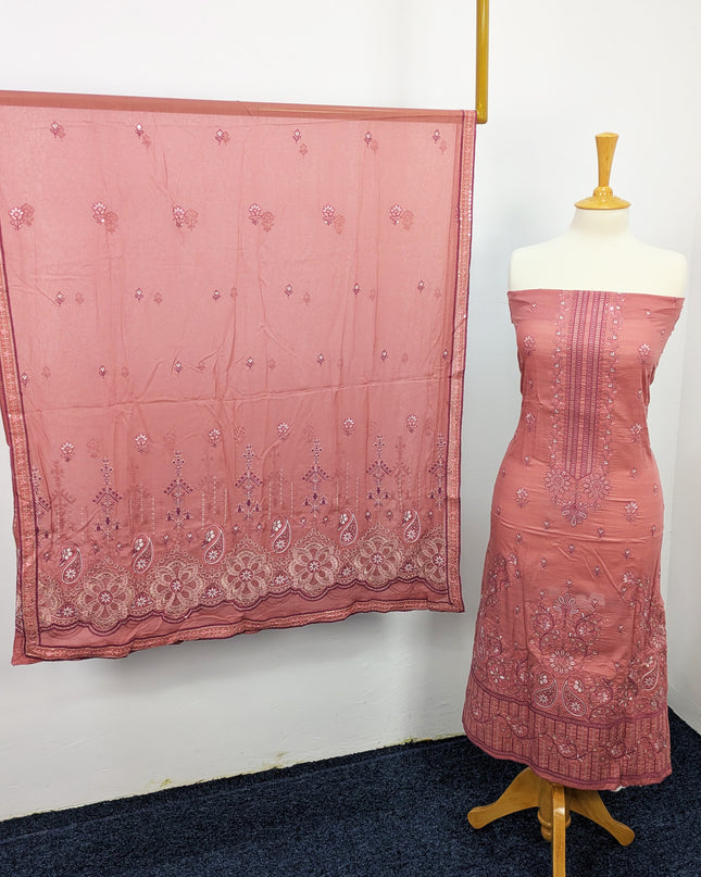 Fancy Embroidered Lawn With Chiffon Dupatta