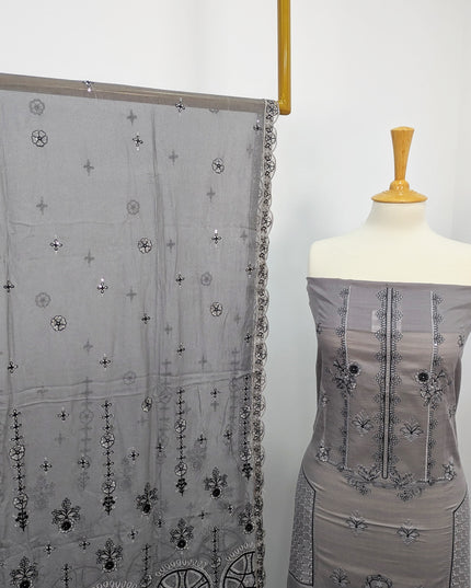 Fancy Embroidered Lawn With Chikankari Work