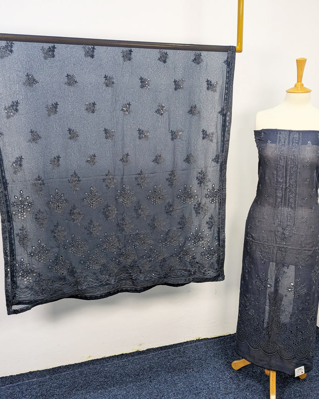 Fancy Embroidered Lawn With Chikankari Work
