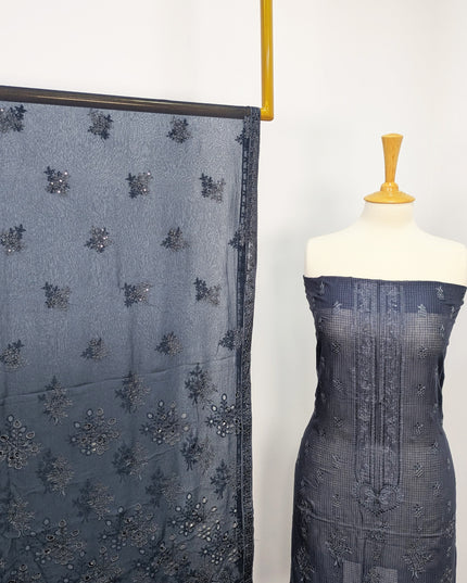 Fancy Embroidered Lawn With Chikankari Work