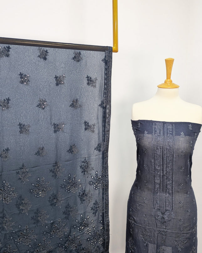 Fancy Embroidered Lawn With Chikankari Work