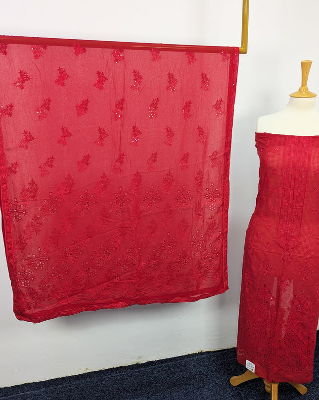 Fancy Embroidered Lawn With Chikankari Work