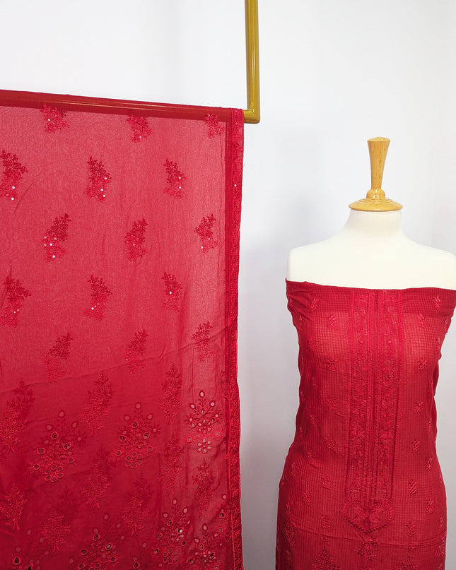 Fancy Embroidered Lawn With Chikankari Work