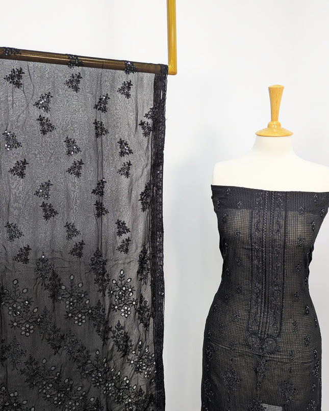Fancy Embroidered Lawn With Chikankari Work