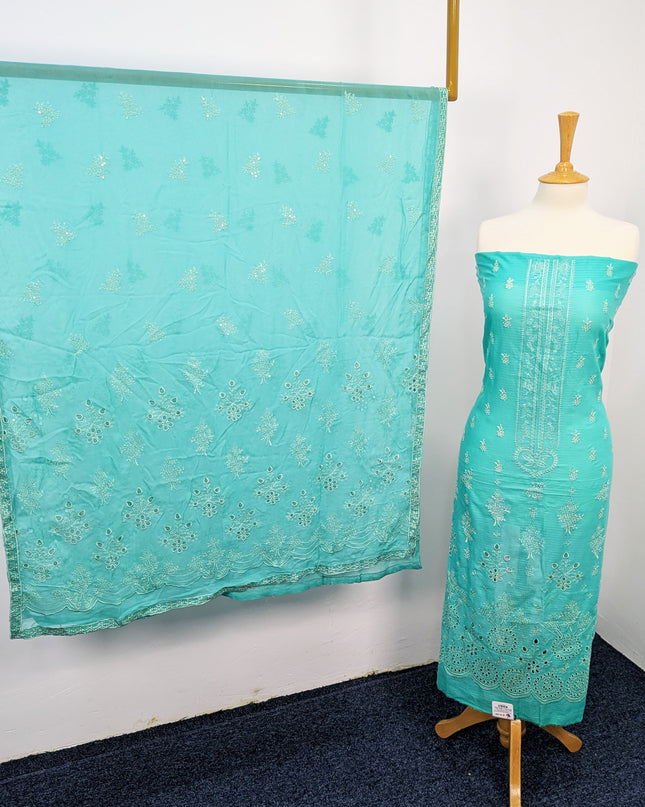 Fancy Embroidered Lawn With Chikankari Work