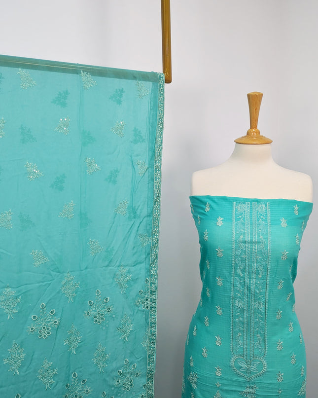 Fancy Embroidered Lawn With Chikankari Work