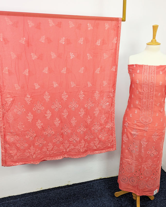 Fancy Embroidered Lawn With Chikankari Work