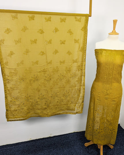 Fancy Embroidered Lawn With Chikankari Work