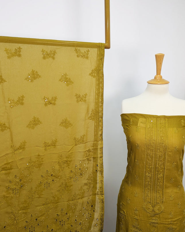 Fancy Embroidered Lawn With Chikankari Work