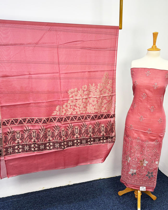 Fancy Embroidered Lawn With Chikankari CutWork