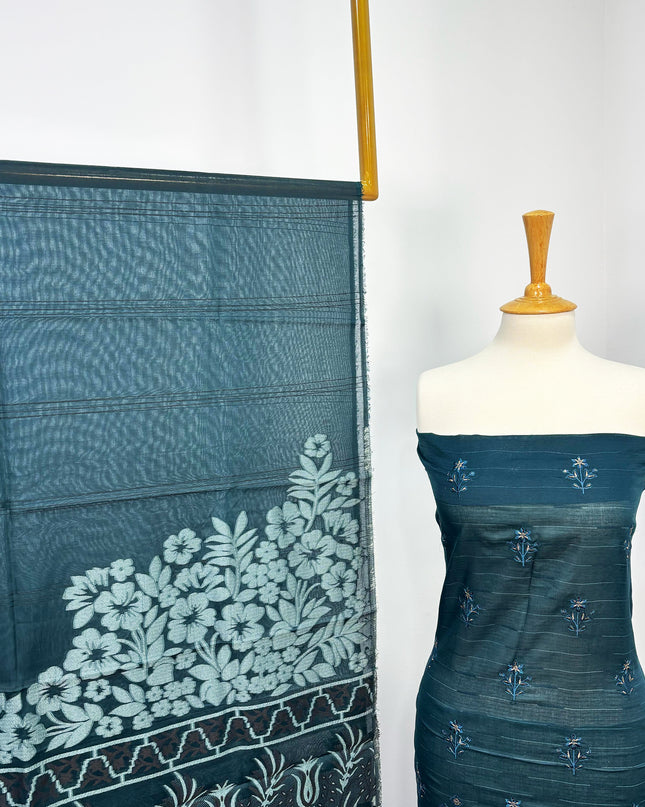 Fancy Embroidered Lawn With Chikankari CutWork