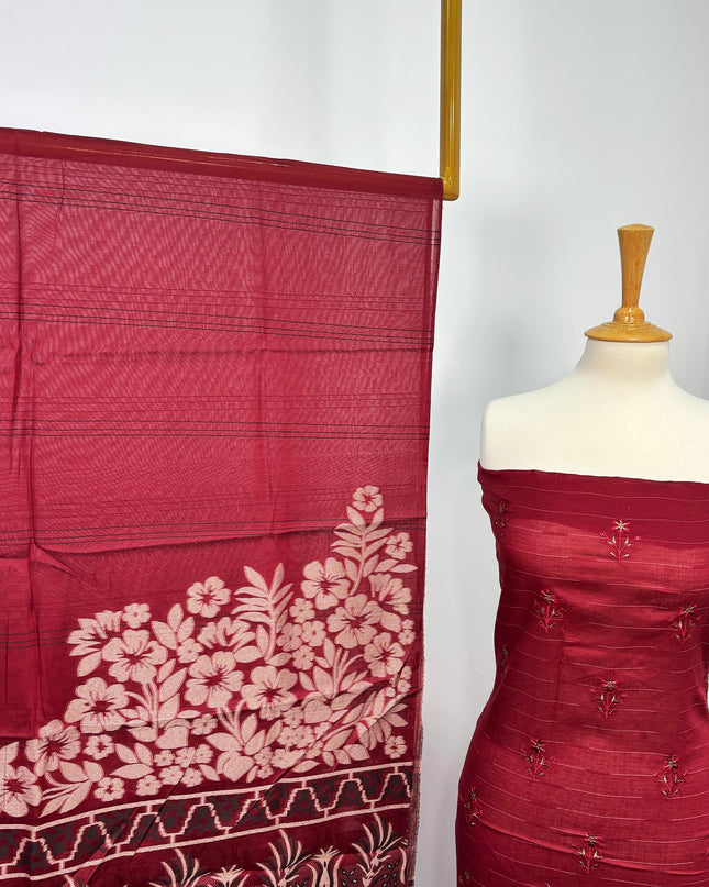 Fancy Embroidered Lawn With Chikankari CutWork