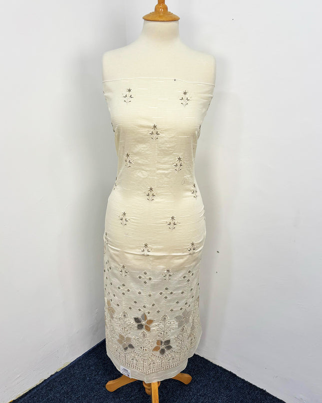 Fancy Embroidered Lawn With Chikankari CutWork