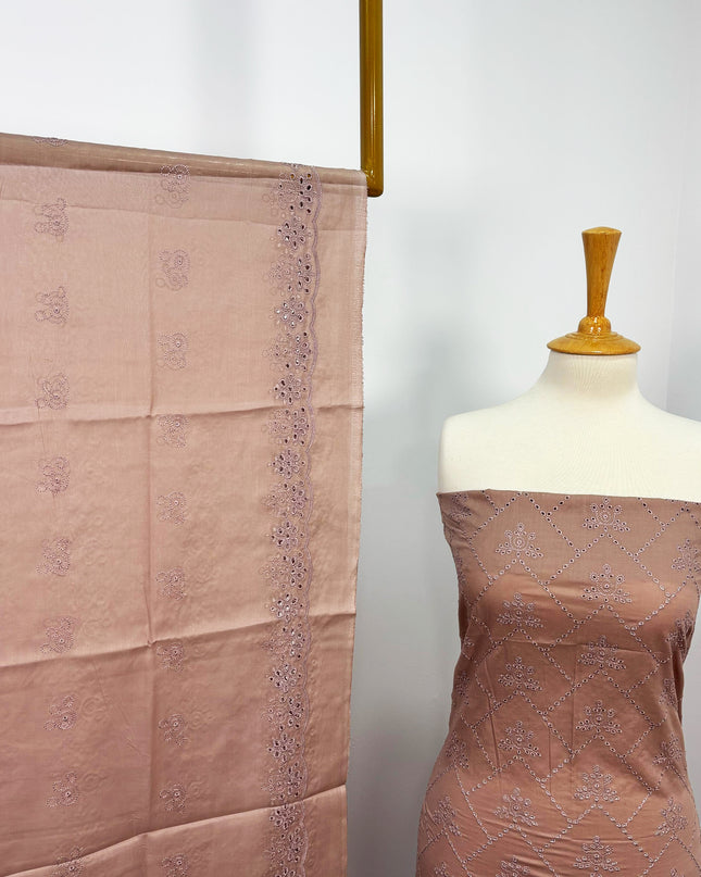 Fancy Embroidered Lawn With Chikankari Cutwork Dupatta