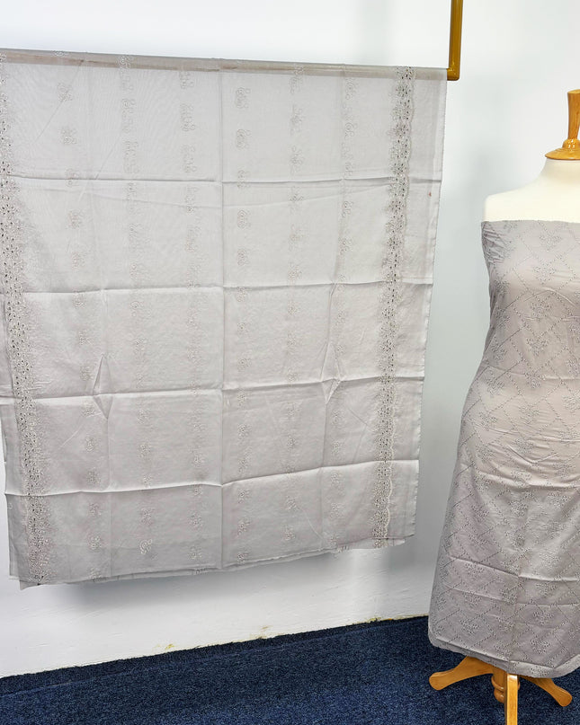 Fancy Embroidered Lawn With Chikankari Cutwork Dupatta