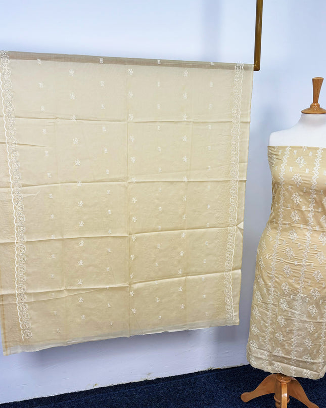 Fancy Embroidered Lawn With Chikankari Cutwork Dupatta