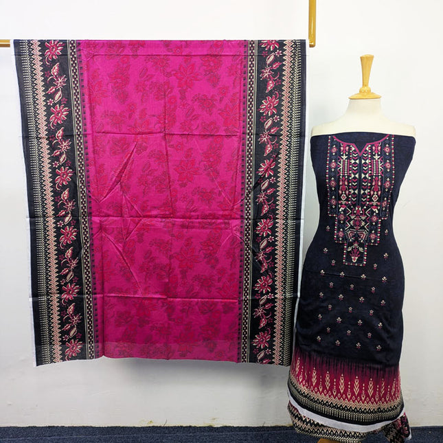 Fancy Embroidered + Digital Printed Lawn 3Pc Unstitched