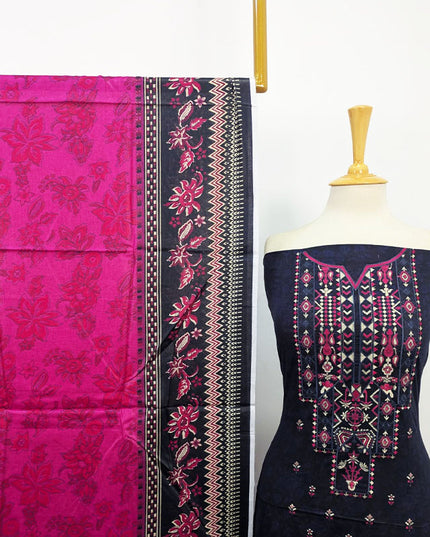 Fancy Embroidered + Digital Printed Lawn 3Pc Unstitched