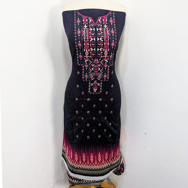 Fancy Embroidered + Digital Printed Lawn 3Pc Unstitched