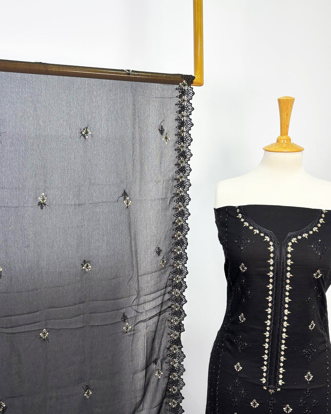 Fancy Embroidered Lawn With Chikankari Work