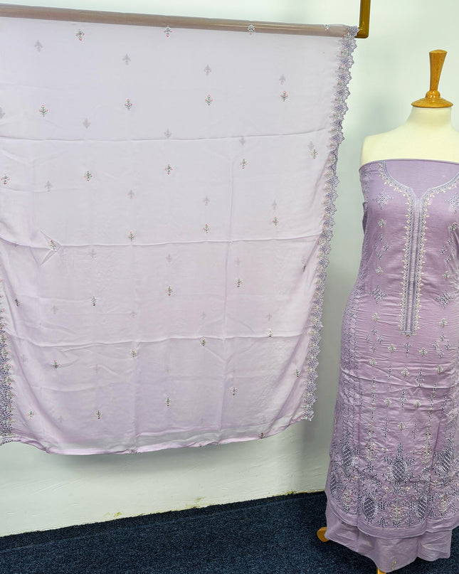 Fancy Embroidered Lawn With Chikankari Cutwork