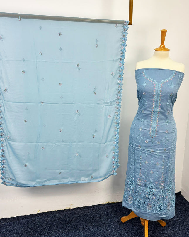Fancy Embroidered Lawn With Chikankari Cutwork