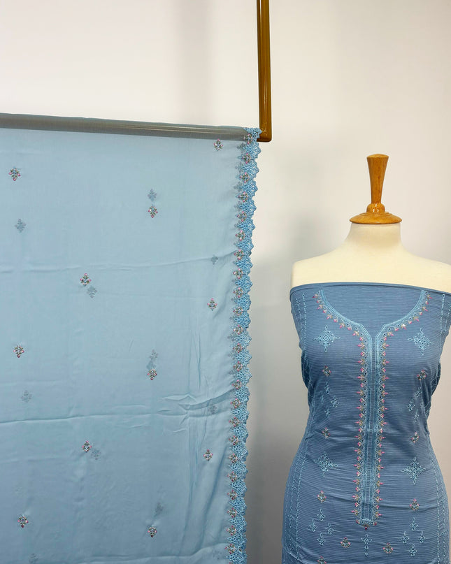 Fancy Embroidered Lawn With Chikankari Cutwork