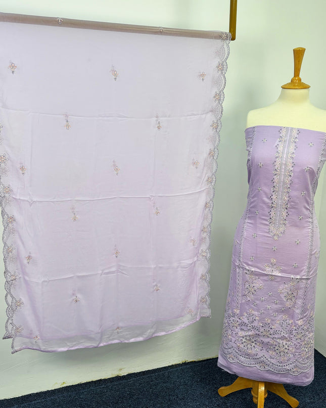Fancy Embroidered Lawn With Chikankari Cutwork