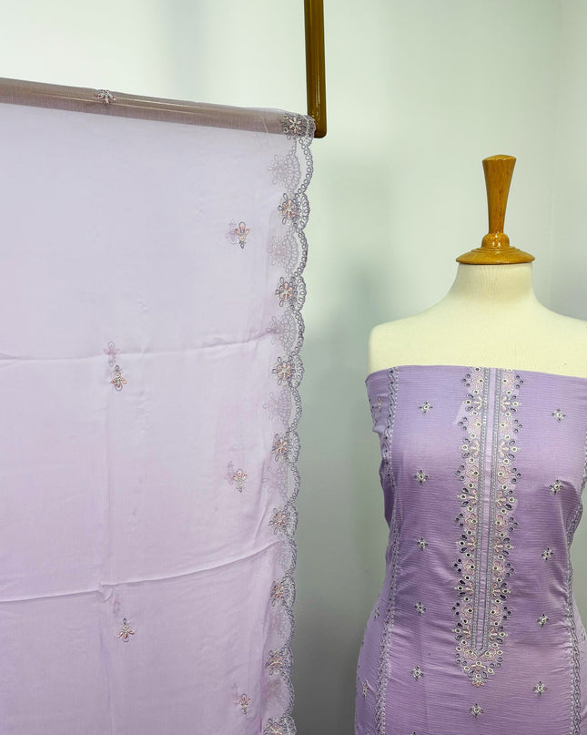 Fancy Embroidered Lawn With Chikankari Cutwork