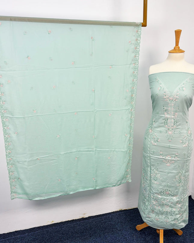 Fancy Embroidered Lawn With Chikankari Cutwork