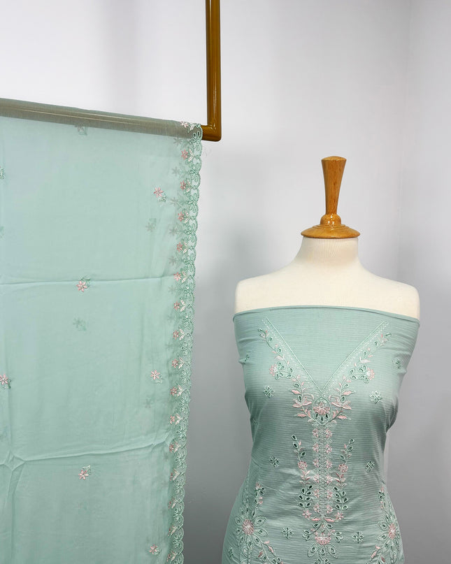 Fancy Embroidered Lawn With Chikankari Cutwork
