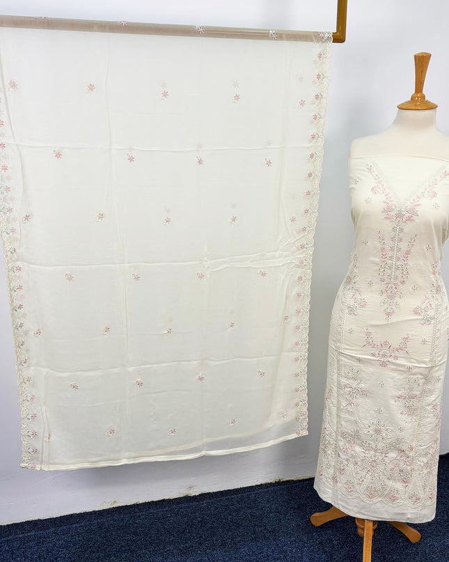 Fancy Embroidered Lawn With Chikankari Cutwork